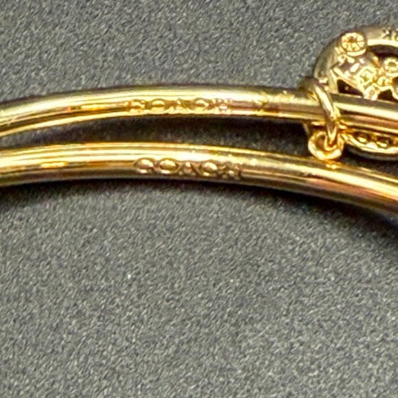 Coach Gold tone Charm Bangle Set of 2 #A103 size 7.75 - Picture 5 of 8